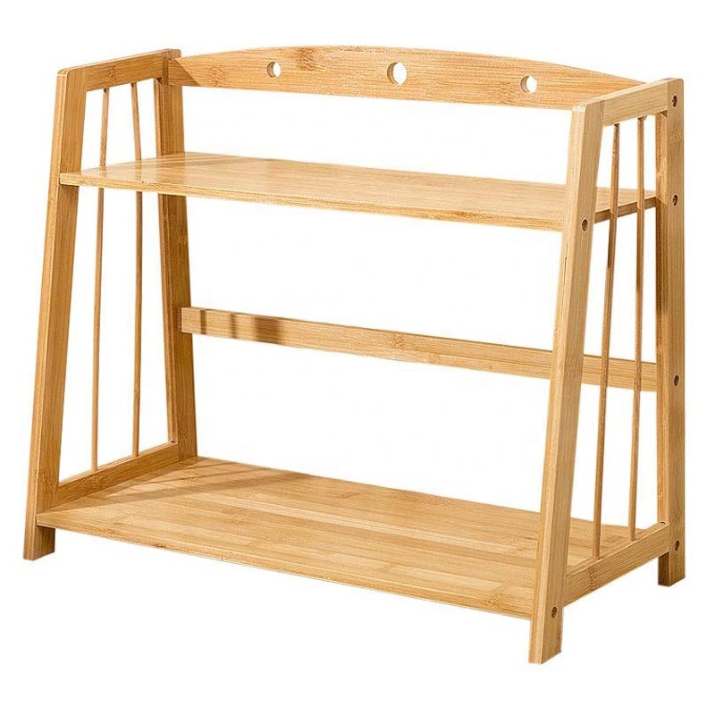 Bamboo Bookshelf Office Magazine Rack Desk Organizer Storage Holders Desktop Bookcase Succulents Pot Stand