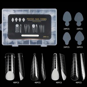 Tırnak salonu çift formu tırnak kalıp silikon pedleri hızla yapı jel tırnak uzatma formları silikon pedleri - Product Image 1