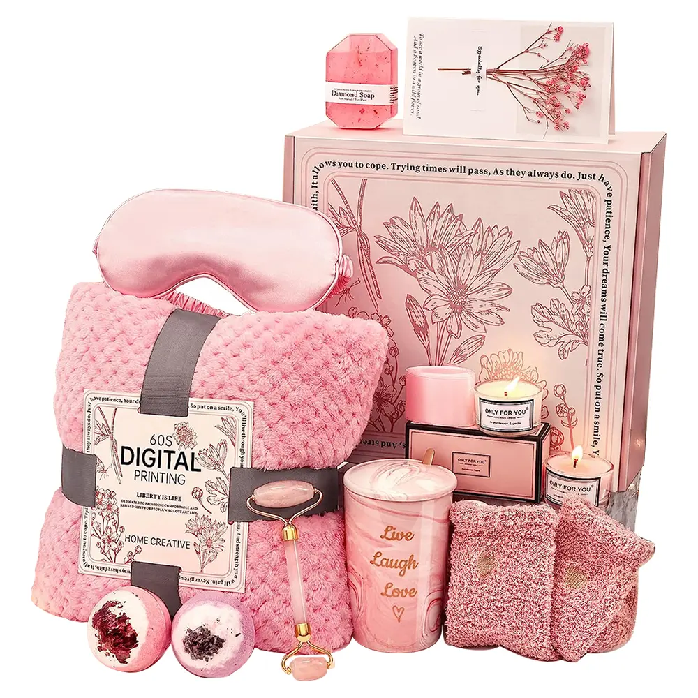 Ideas de nuevos productos 2023 conjunto de artículos de regalo de spa regalos del Día de la madre pensando en ti paquete de cuidado de lujo mejore pronto regalos para mujeres