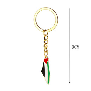 מחזיקי מפתחות דגל פלסטיני מפת אגרוף אביזרים צורה דקורטיביים תליון מתכת דקורטיבי כלי מפתח רגיל לגברים ולנשים