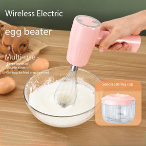 Şarj edilebilir kablosuz elektrikli yumurta çırpıcı el mikser 2 in 1 gıda işleyen Blender çırpma mutfak pişirme aracı - Product Image 1