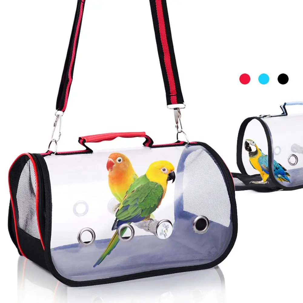 Bird Carrier Portable Pet Bird Parrot Travel Bag Transparent Breathable Cage Lightweight Pets Birds Travel Cage