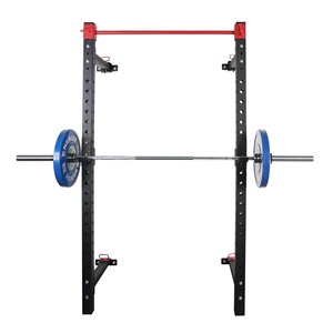 Ticari çok fonksiyonlu duvara monte katlanır güç Pro Squat çerçevesi ev ve spor salonu kullanımı için çok kavrama Pull-up Bar ile - Product Image 1