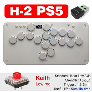 SiTong HITBOX-2 Pure White Full Silent Kailh Low Red Switch Street Fighter 6 <strong>Raspberry</strong> <strong>Pi</strong> SOCD Arcade Joystick <strong>Keyboard</strong> for Ps5 - Product Image 2