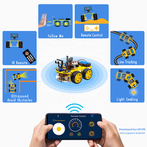 LAFVIN 4WD çok RobotCar kiti yükseltilmiş V2.0 Arduino Robot için kök/grafiksel programlama Robot araba
