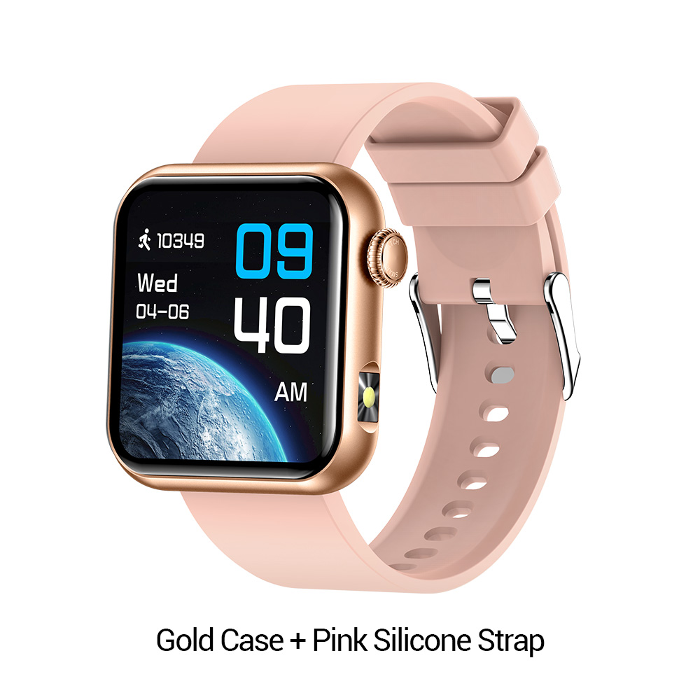 Gold Case + Pink Silicone Strap