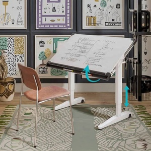 Pneumatic <strong>Simple</strong> <strong>Computer</strong> <strong>Desk</strong> Frame Stand up Office Furniture Space Saving Mobile Height Adjustable <strong>Desk</strong> with Tilt Desktop - Product Image 1