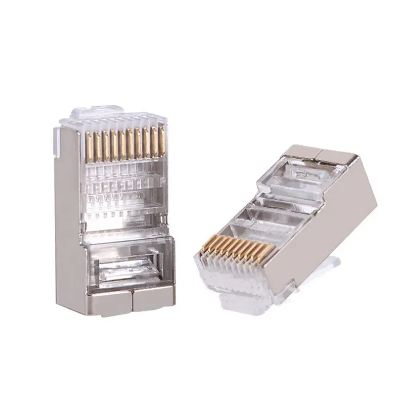 Rj45 Klem Connecteur Rg45 Kabel Cabl Cat 6 Connector Rj 45 Rj50 Stp Cat6 Plug 10 Pin 10p10c Rj45 Connector