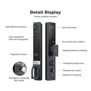 Alexa Video Intercom Digital Eléctrico Biométrico Huella digital Reconocimiento facial 3D Cerradura de cámara de puerta inteligente para puerta Puerta de madera - Product Image 5