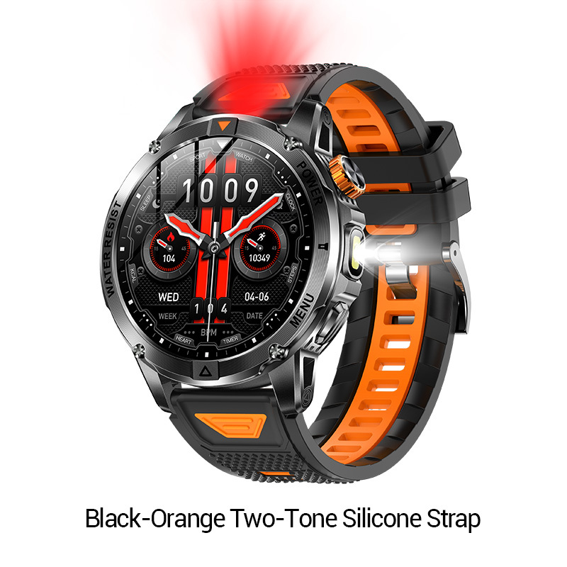 Black Orange Two Tone Silicone Strap