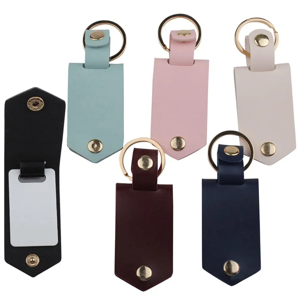 Porte-clés en cuir Pu blanc, 4 pièces, alliage d'aluminium, bricolage de Photo par Sublimation, cadeaux pour nouvelle Photo de famille, porte-clés