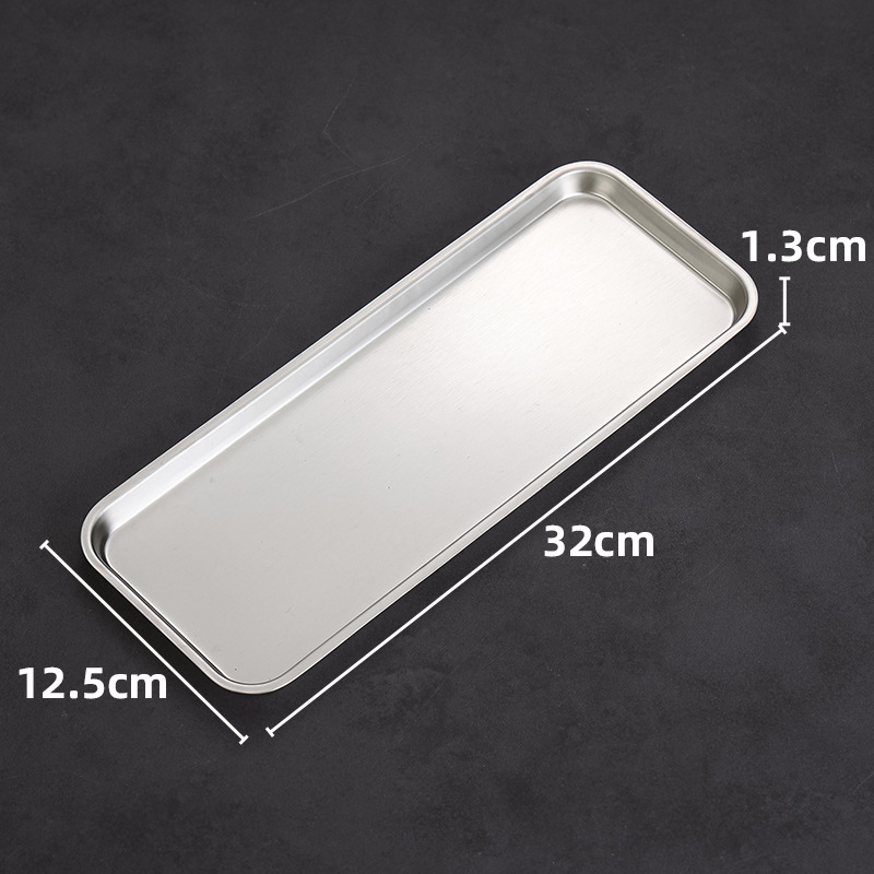 32x13 rectangular dessert/drink plate (silver)