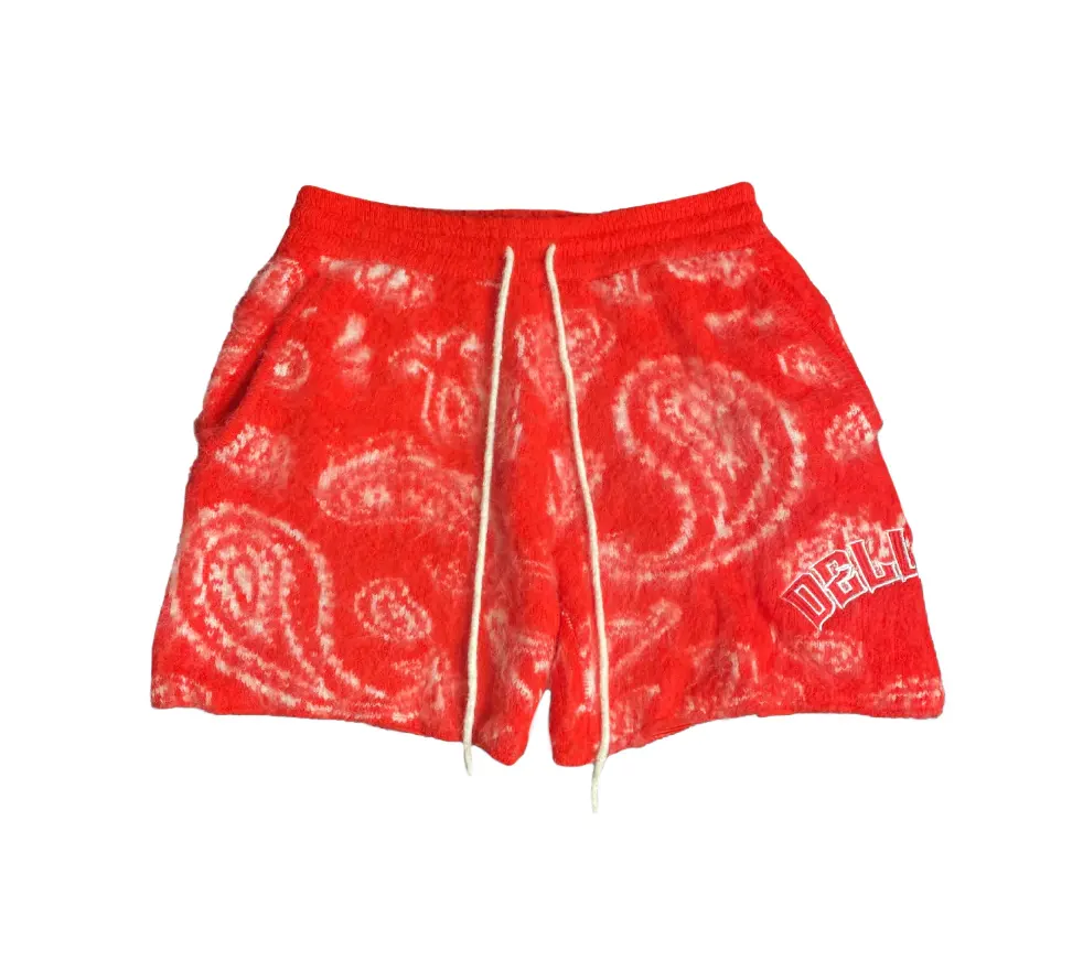 Individueller Sommer hochwertige bequeme und weiche Wolle Strick Jacquard Kordelzug Mohair-Shorts