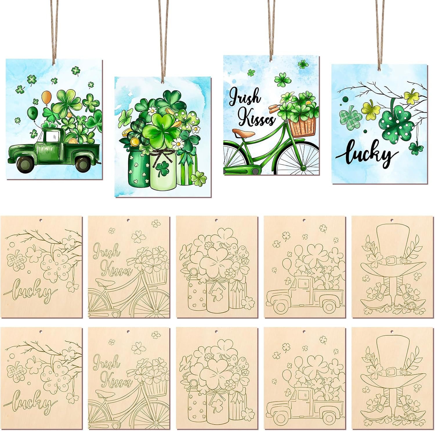Ensemble de 10 pièces pour la Saint-Patrick + ficelle