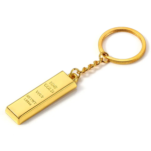 Özel altın Bar şekilli anahtarlık ince anahtarlık kişiselleştirilmiş ilk boş 3d Mini Metal anahtarlıklar - Product Image 1