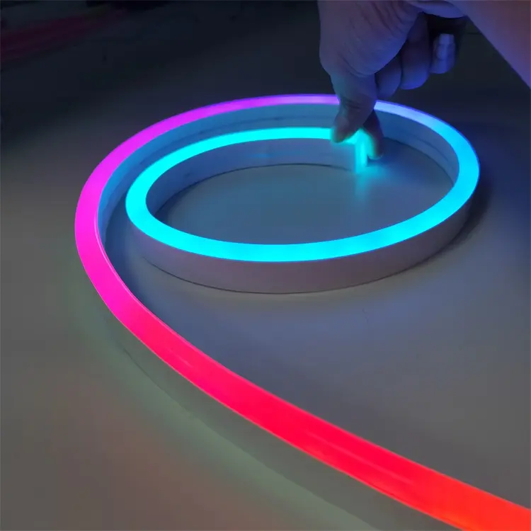 Tira de píxeles de neón led flexible, personalizada, de alta calidad, rgb, ws2811