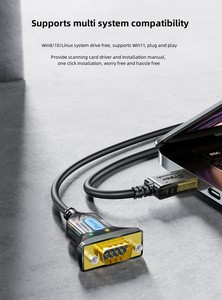 DTECH USB 2.0 zu RS232 Serielles Kabel DB9 Port 3Meter Datenkabel