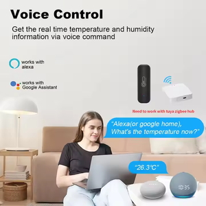 Tuya Zigbee датчик температуры и влажности термометр гигрометр измерения Zigbee 3,0 Поддержка Алекса Яндекс контроль Алиса - Product Image 4