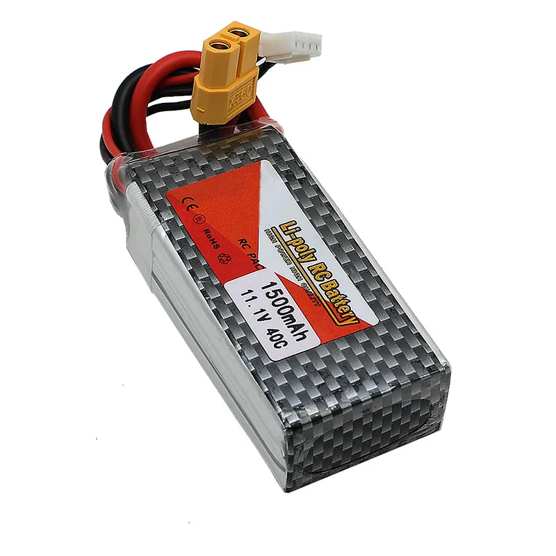 Klasse A 3S 11,1 V 40C 1500mAh Lipo-Lithium-Akku mit hoher C-Rate Uav Rc Modell Lipo-Akku mit Xt60 für Hubschrauber Quadcopter