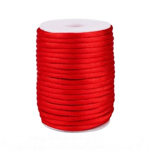 Venta de fábrica, cordón rojo, cuerda, cordón de ganchillo, nudo chino, cordón de cola de rata de macramé para bricolaje