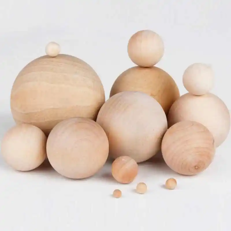 Bolas de madera Natural para manualidades, esferas redondas de 30mm a 60mm de diámetro, suministros para carpintería, 1 BOLA DE MADERA