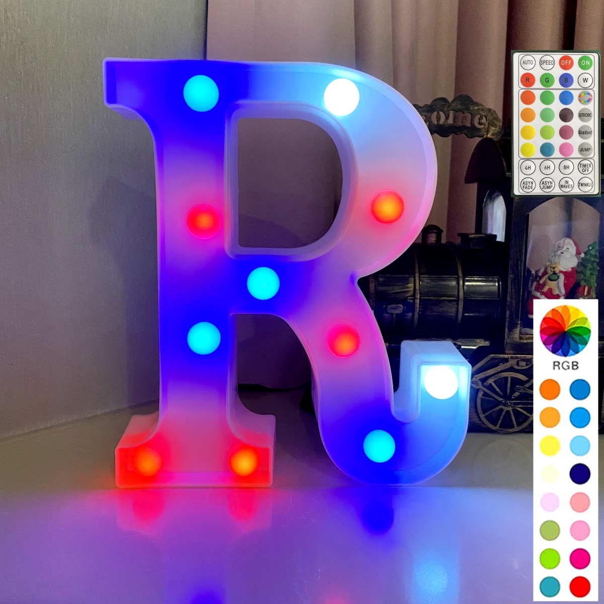 Colorful synchronous remote control white bottom letter: r