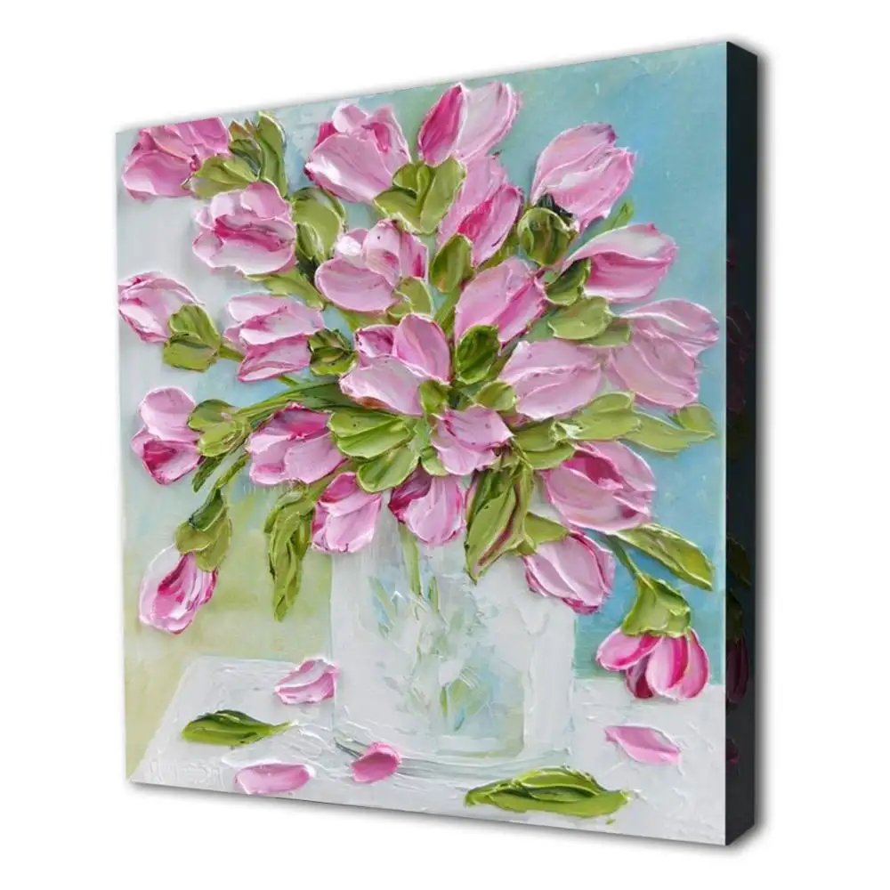 Dafen Handpainted Abstract Flower Acrylic Oil Painting Art Wall Knife Painting Home Decoration Painting