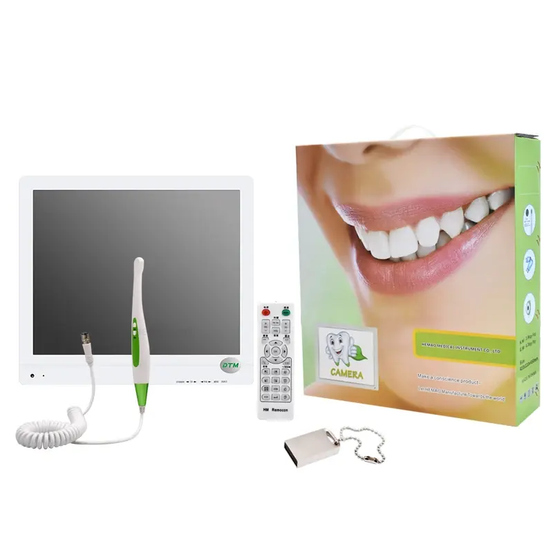 Equipo Dental Endoscopio HD 1000 mega píxeles Monitor LCD de 17 pulgadas con soporte WiFi Inalámbrico VGA USB Cámara intraoral