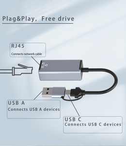 Driver gratuito adattatore di rete da usb a rj45 adattatore ethernet usb-a type-c 100m per telefono cellulare computer - Product Image 3