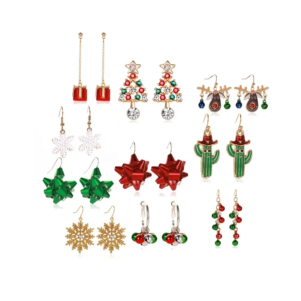 2023 Women's Fashion Custom Earring Jewelry Universal Christmas Tree Seed Beads with Pearl and Zircon Geometric Rose Pattern