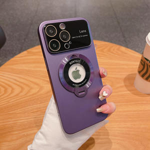 Magnetic Phone <strong>Case</strong> for iPhone 13 Pro Max <strong>Big</strong> View Camera Lens Matte <strong>PC</strong> Back Cover with Holder for iPhone 14 Pro - Product Image 1