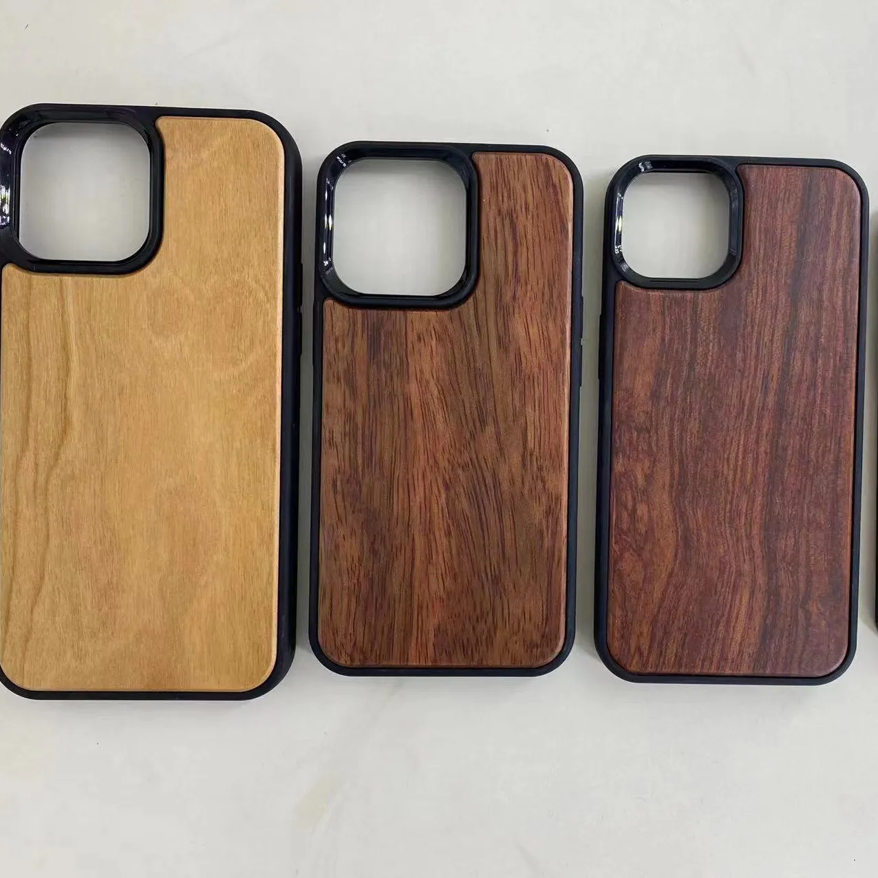 Wood Phone case Handy hülle Hochwertige Nussbaum-Handy hülle für iPhone 14 Logo erhältlich
