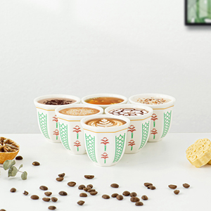 6つのセットお茶 & パーティー用セラミックコーヒーカップアラビア磁器エリトリアデミタッセ100ml - Product Image 4