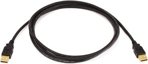 3ft <strong>USB</strong> <strong>2.0</strong> a Male to a Male 28/24AWG Cable Gold Plated Black for Data Transfer Hard Drive Enclosures, Printers, Modems and More