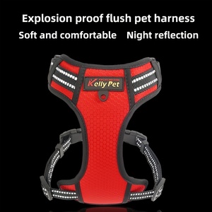 带定制标志的中小型大狗背带柔软舒适反光夹层网宠物用 - Product Image 5