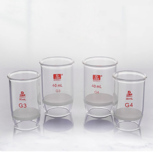 硼硅酸盐玻璃30毫升40毫升古奇坩埚，带熔盘，用于实验室用品