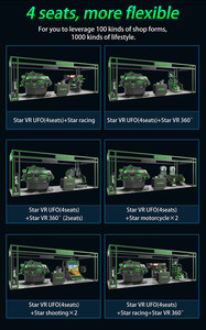 VR Star Space Play Station เครื่องจำลองยานอวกาศ5เครื่องจำลอง9D เสมือนจริงเครื่องจำลองมายากล4ที่นั่ง360 UFO VR - Product Image 5