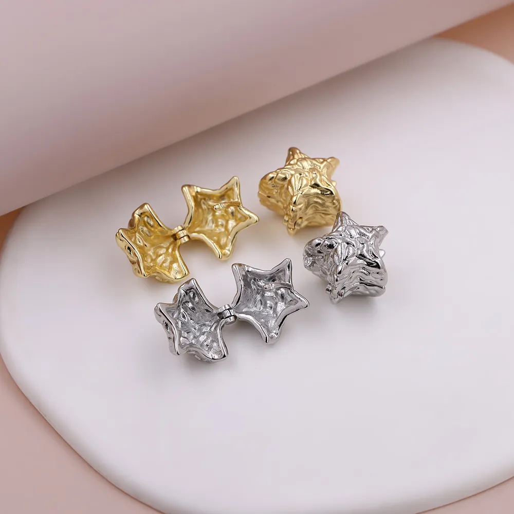A forma di stella elegante senso del Design 24k oro placcato in rame orecchini di rame per le donne ragazza per la data