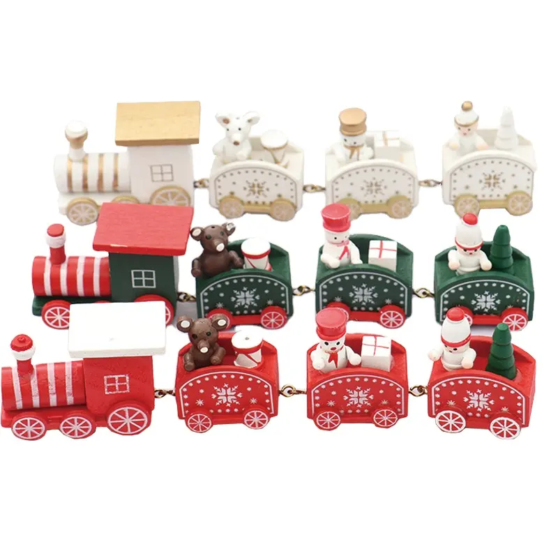 Xiangheng 2022 nuovo stile vendita decorazioni natalizie natale treno in legno cortile regali di natale