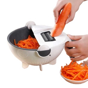 Multi Manual Slicer Rotate Vegetable Cutter With Drain Basket Multi-function Kitchen <strong>Veggie</strong> Shredder Grater Slicer <strong>Free</strong> Peeler - Product Image 1