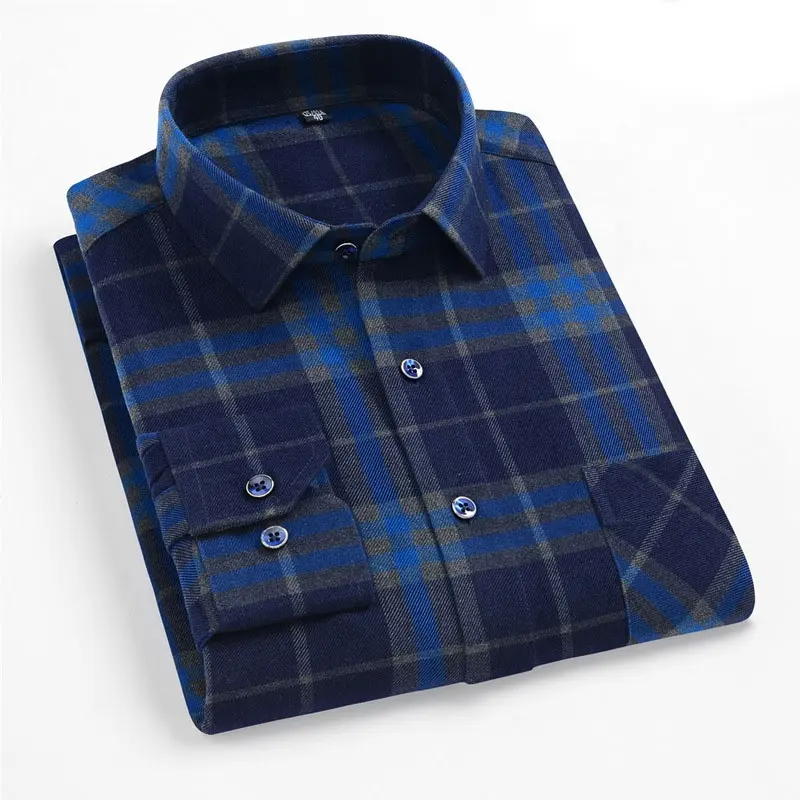 Heren Geruit Shirt Nieuwe Katoenen Casual Business Shirts Lente/Herfst Custom Lange Mouw Ruit Shirts Voor Heren