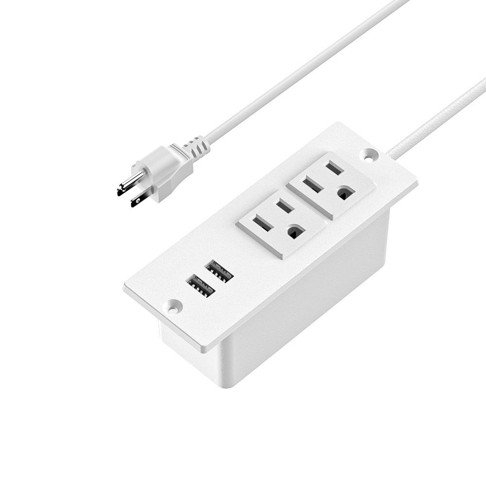 Bianco-2*Prese CA+2*USB-A-US