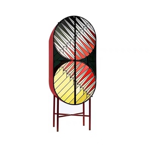 Sürümleri Milano İtalyan tarzı Credenza serisi köln katedrali vitray yan kabin şarap dolabı - Product Image 2