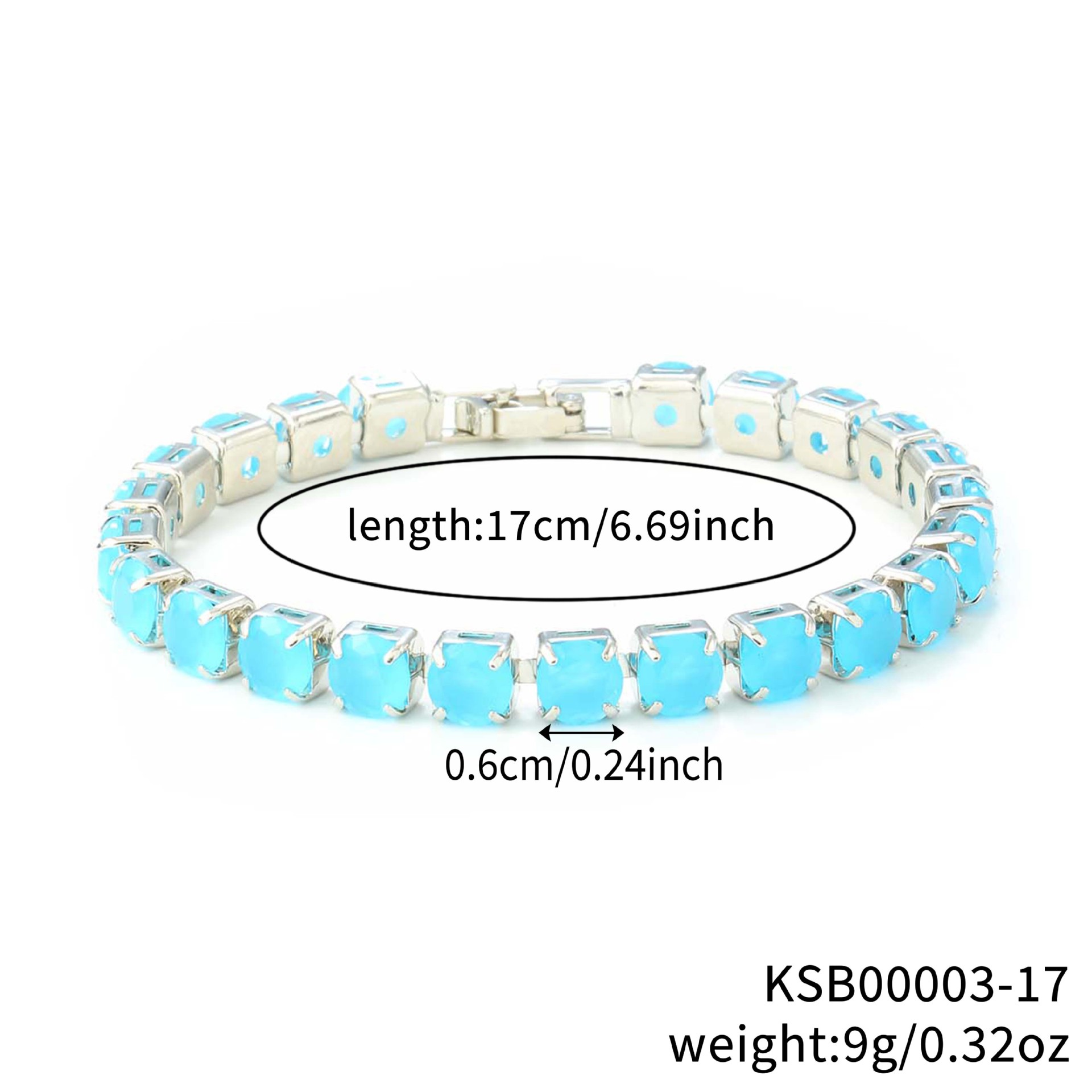 Jade bleu de mer blanc k-60 cercle-172