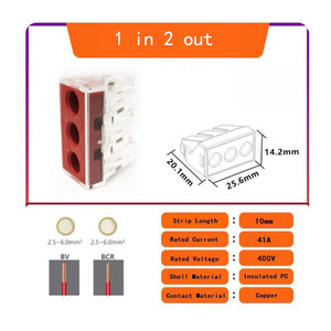 Electric Quick Wire Cable Connector Universal <strong>Push</strong>-In <strong>Terminal</strong> <strong>Blocks</strong> for Hard Wire - Product Image 3
