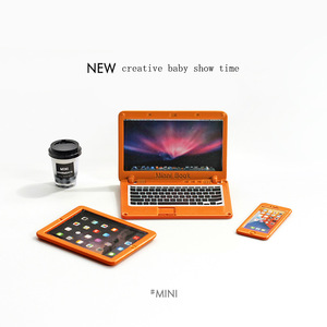 Dollhouse Accessories Miniature Foldable Notebook <strong>Simulation</strong> Mini <strong>Computer</strong> Tablet Phone Three-piece <strong>Model</strong> - Product Image 3