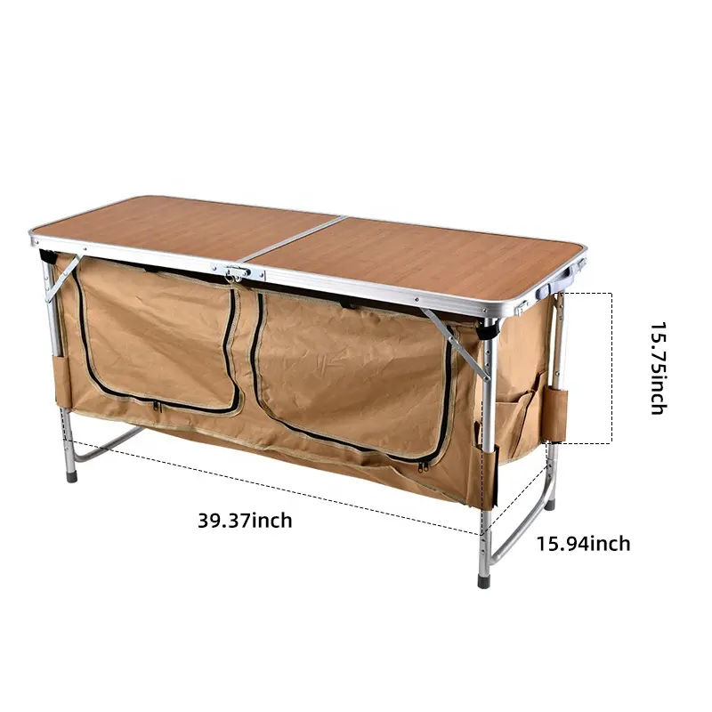 HISPEED Outdoor Camping tavolo multifunzionale valigia tavolo da campeggio in alluminio massiccio con borsa a rete