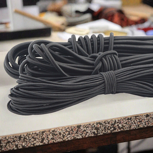 2 mm mạnh mẽ màu đen đàn hồi Bungee dây Xương Cá Phong Cách Jacquard căng Spandex/Nylon vải cho hàng may mặc cuộn màu rắn - Product Image 3