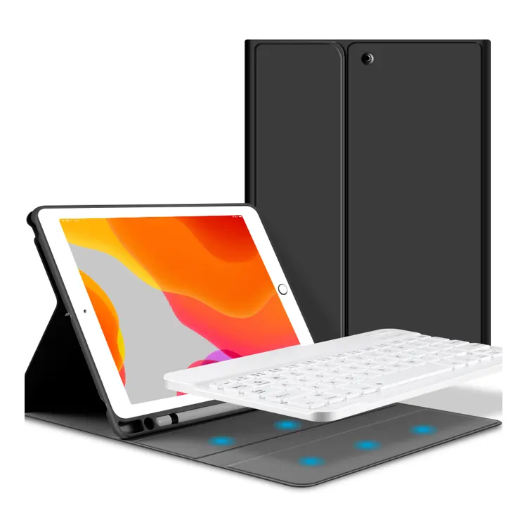 Чехол для планшета с клавиатурой и держателем для карандашей для iPad 9,7 дюйма для iPad 5/6 поколения 2017/2018