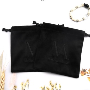 Screen Printing Black Velvet Perfume Bag Customized Tarot Card Gift Jewelry Packaging Drawstring Velvet <strong>Pouch</strong> - Product Image 2